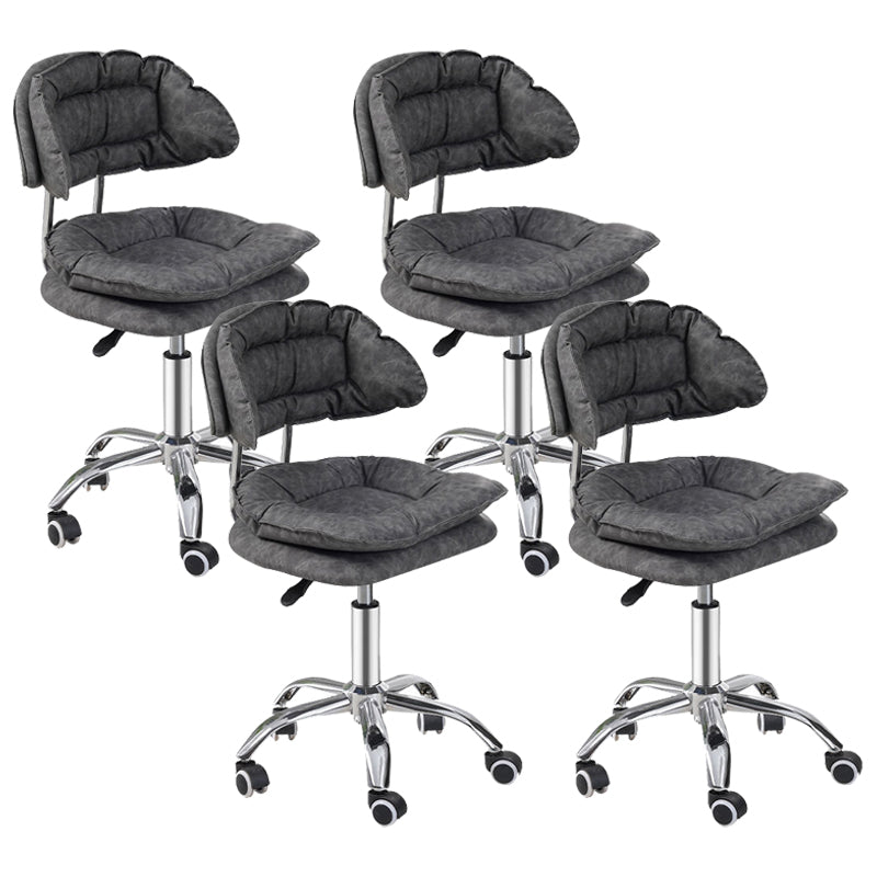 Scandinavian Metal Stool Upholstered Seat Counter Stool in Matte Finish