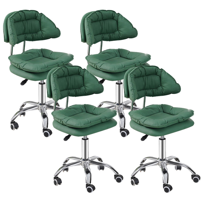 Scandinavian Metal Stool Upholstered Seat Counter Stool in Matte Finish