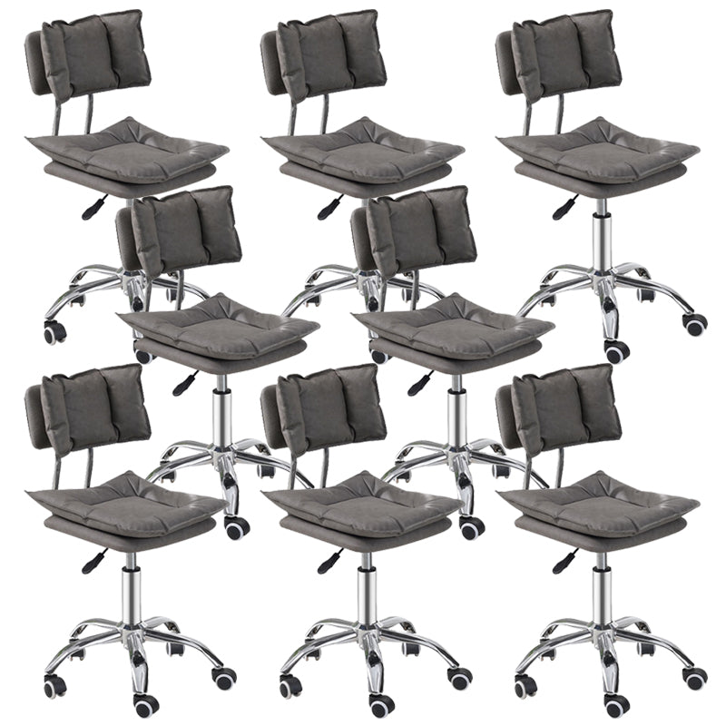 Scandinavian Metal Stool Upholstered Seat Counter Stool in Matte Finish