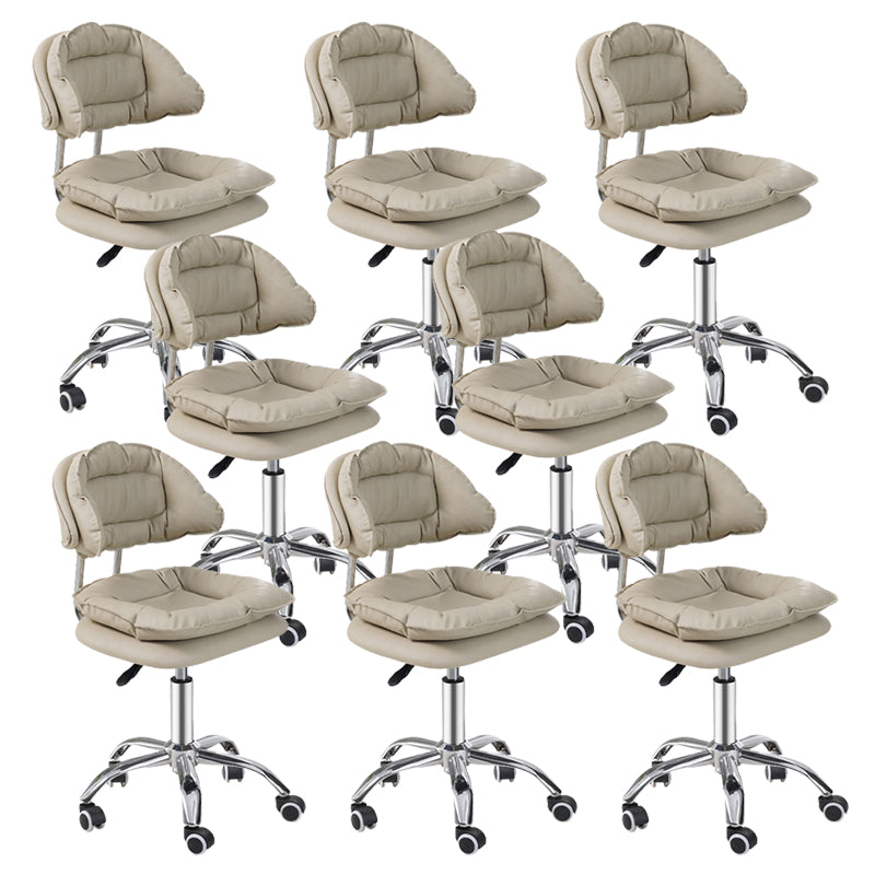 Scandinavian Metal Stool Upholstered Seat Counter Stool in Matte Finish