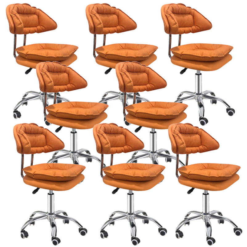 Scandinavian Metal Stool Upholstered Seat Counter Stool in Matte Finish