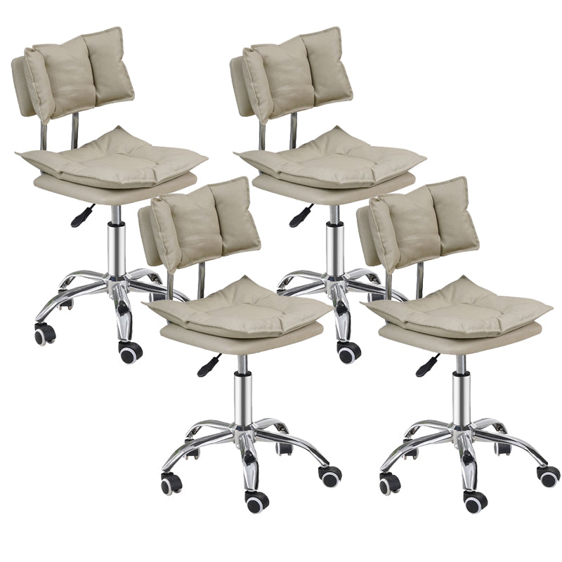 Scandinavian Metal Stool Upholstered Seat Counter Stool in Matte Finish