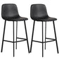 Scandinavian Metal Stool Faux Leather Upholstered Counter Stool Black 2 Piece Set Clearhalo 'Bar Furniture' 'Bar Stools' 'bar_stools' 'furn' 'furn_bar_stools' 'Furniture' 'Kitchen & Dining Furniture' 5863972