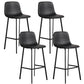 Scandinavian Metal Stool Faux Leather Upholstered Counter Stool Black 4 Piece Set Clearhalo 'Bar Furniture' 'Bar Stools' 'bar_stools' 'furn' 'furn_bar_stools' 'Furniture' 'Kitchen & Dining Furniture' 5863973