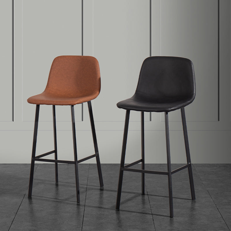 Scandinavian Metal Stool Faux Leather Upholstered Counter Stool Clearhalo 'Bar Furniture' 'Bar Stools' 'bar_stools' 'furn' 'furn_bar_stools' 'Furniture' 'Kitchen & Dining Furniture' 5863976