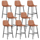 Scandinavian Metal Stool Faux Leather Upholstered Counter Stool Brown 8 Piece Set Clearhalo 'Bar Furniture' 'Bar Stools' 'bar_stools' 'furn' 'furn_bar_stools' 'Furniture' 'Kitchen & Dining Furniture' 5863991