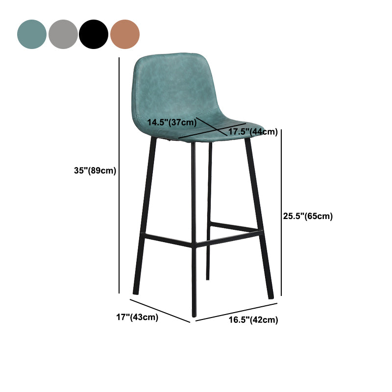 Scandinavian Metal Stool Faux Leather Upholstered Counter Stool Clearhalo 'Bar Furniture' 'Bar Stools' 'bar_stools' 'furn' 'furn_bar_stools' 'Furniture' 'Kitchen & Dining Furniture' 5863997