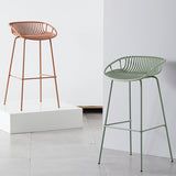 Industrial Metal Stool Metal Low Back Counter Stool in Matte Finish for Indoor
