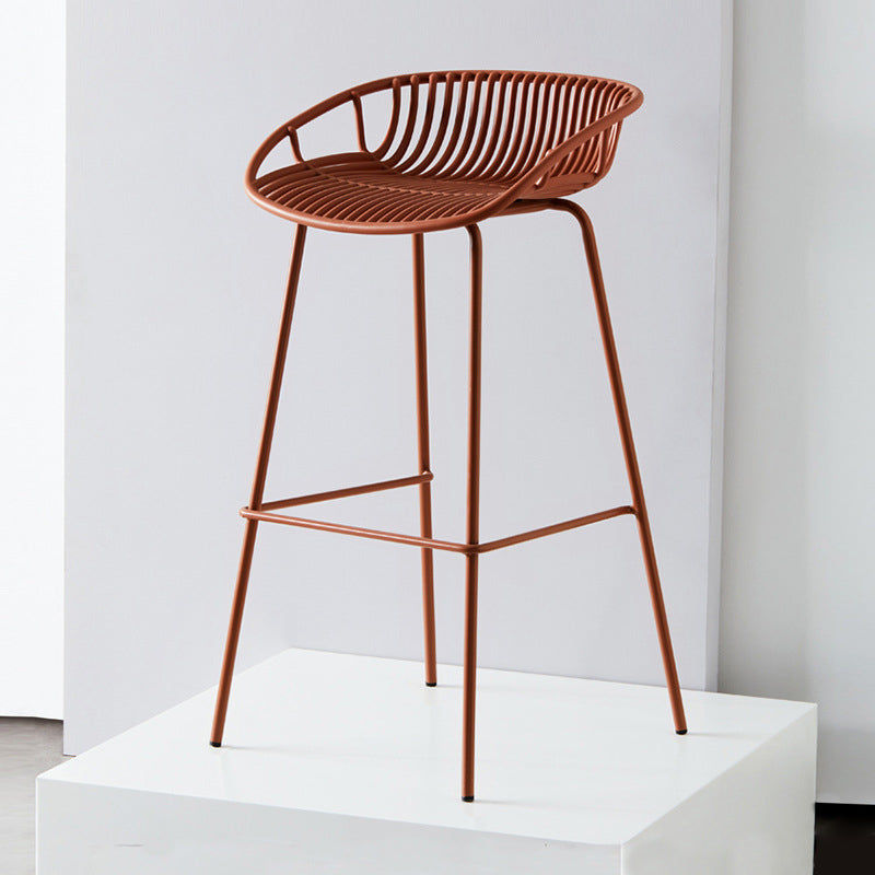 Industriële metalen kruk metalen lage rugkrukkruk in matte afwerking voor binnen