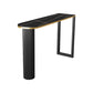 Contemporary Bar Table Set 1/2/3 Pcs Stone Top Bar Table with Upholstered Bar Stools Black 55"L x 16"W Clearhalo 'Bar Furniture' 'furn' 'furn_home_bar_bar_sets' 'Furniture' 'Home Bars & Bar Sets' 'home_bar_bar_sets' 'Kitchen & Dining Furniture' 5864376