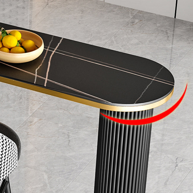 Contemporary Bar Table Set 1/2/3 Pcs Stone Top Bar Table with Upholstered Bar Stools Clearhalo 'Bar Furniture' 'furn' 'furn_home_bar_bar_sets' 'Furniture' 'Home Bars & Bar Sets' 'home_bar_bar_sets' 'Kitchen & Dining Furniture' 5864379