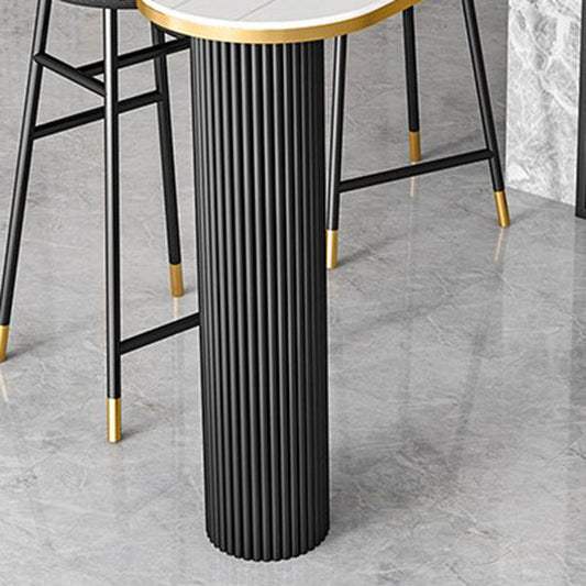 Contemporary Bar Table Set 1/2/3 Pcs Stone Top Bar Table with Upholstered Bar Stools Clearhalo 'Bar Furniture' 'furn' 'furn_home_bar_bar_sets' 'Furniture' 'Home Bars & Bar Sets' 'home_bar_bar_sets' 'Kitchen & Dining Furniture' 5864381