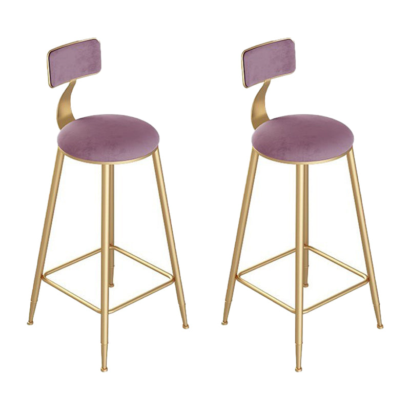 Glam Marble 1/2/3 Pieces Counter Height Set Rectangle Indoor Counter Set with Storage Pink 30"H Stools (Set of 2) Clearhalo 'Bar Furniture' 'furn' 'furn_home_bar_bar_sets' 'Furniture' 'Home Bars & Bar Sets' 'home_bar_bar_sets' 'Kitchen & Dining Furniture' 5864387