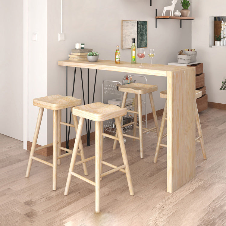 Modern Rectangular Pub Table Set 1/2/5 Pieces Wooden Counter Table 5 Pieces: Table, 4 Stools Clearhalo 'Bar Furniture' 'furn' 'furn_home_bar_bar_sets' 'Furniture' 'Home Bars & Bar Sets' 'home_bar_bar_sets' 'Kitchen & Dining Furniture' 5864406