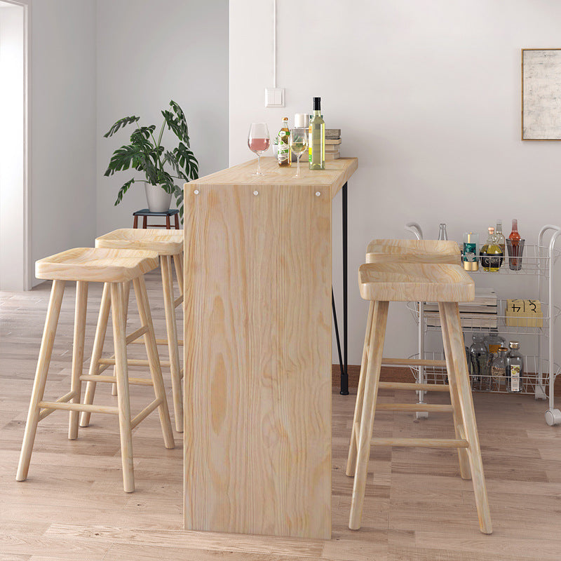 Modern Rectangular Pub Table Set 1/2/5 Pieces Wooden Counter Table Clearhalo 'Bar Furniture' 'furn' 'furn_home_bar_bar_sets' 'Furniture' 'Home Bars & Bar Sets' 'home_bar_bar_sets' 'Kitchen & Dining Furniture' 5864409