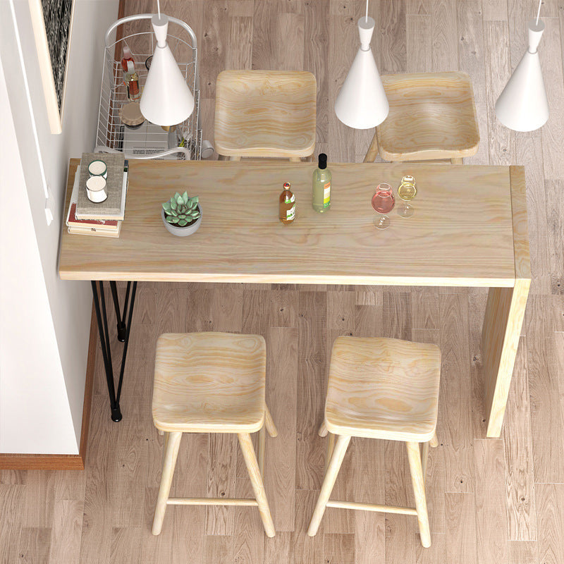 Modern Rectangular Pub Table Set 1/2/5 Pieces Wooden Counter Table Clearhalo 'Bar Furniture' 'furn' 'furn_home_bar_bar_sets' 'Furniture' 'Home Bars & Bar Sets' 'home_bar_bar_sets' 'Kitchen & Dining Furniture' 5864411