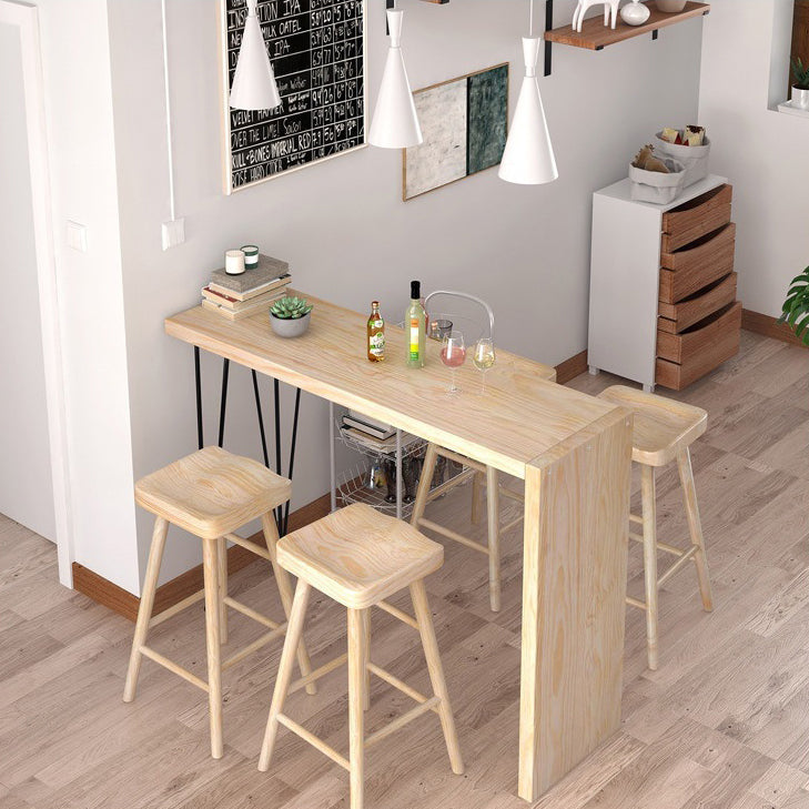 Modern Rectangular Pub Table Set 1/2/5 Pieces Wooden Counter Table Clearhalo 'Bar Furniture' 'furn' 'furn_home_bar_bar_sets' 'Furniture' 'Home Bars & Bar Sets' 'home_bar_bar_sets' 'Kitchen & Dining Furniture' 5864414
