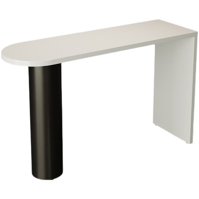 Modern Irregular Pub Table Set 1/3 Pieces Wooden Counter Table with High Stools White 79"L x 20"W Clearhalo 'Bar Furniture' 'furn' 'furn_home_bar_bar_sets' 'Furniture' 'Home Bars & Bar Sets' 'home_bar_bar_sets' 'Kitchen & Dining Furniture' 5864429