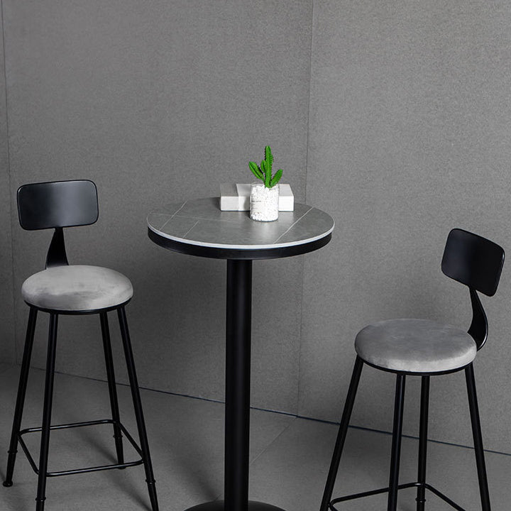 Industrielles rundes Bartisch-Set, 1/2/3-teilig, gesinterter Stein-Bartisch-Set für das Esszimmer