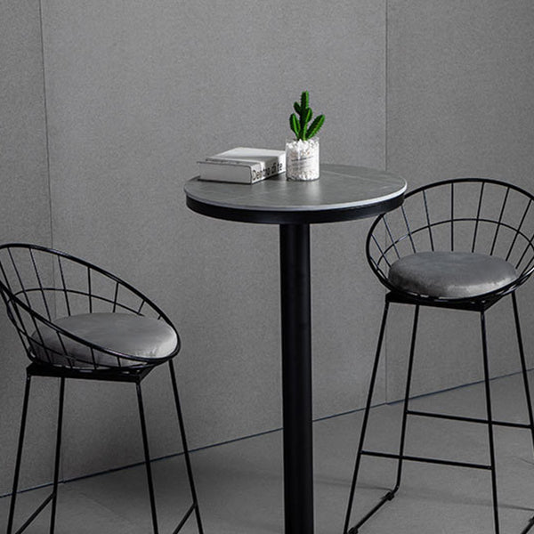 Industrielles rundes Bartisch-Set, 1/2/3-teilig, gesinterter Stein-Bartisch-Set für das Esszimmer