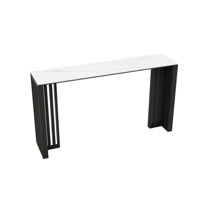 Zeitgenössisches rechteckiges Bartisch-Set, 1/2/7-teilig, mit Leder gepolsterter Thekenhocker