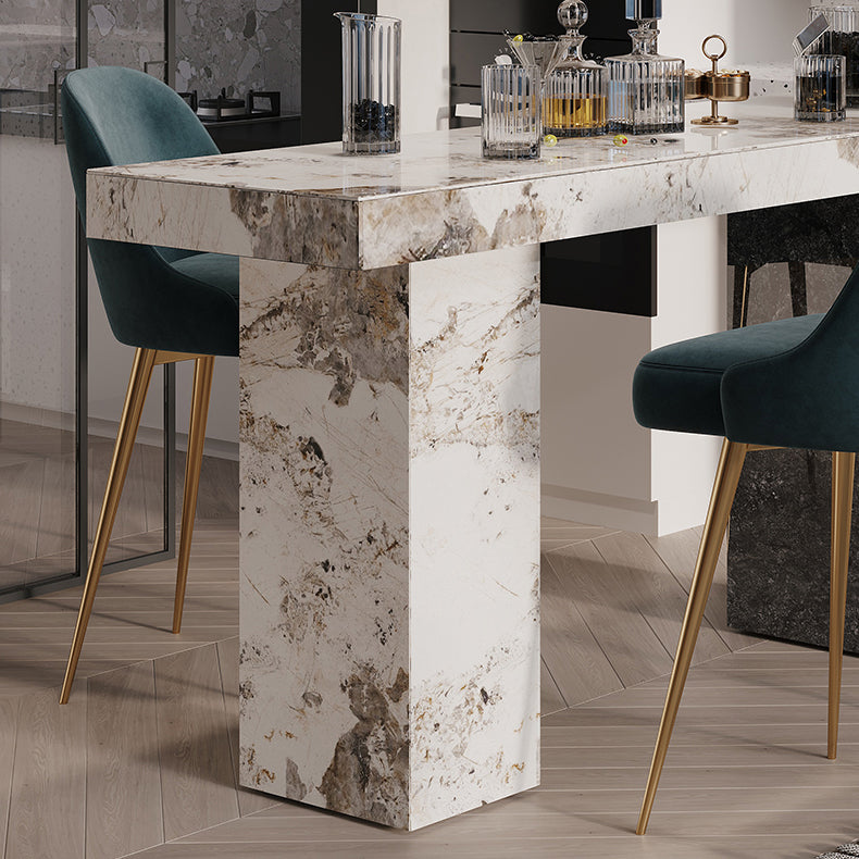 Modern Pub Dining Set 1/2/3/4/5 Pieces Stone Top Rectangle Indoor Counter Height Pub Set Clearhalo 'Bar Furniture' 'furn' 'furn_home_bar_bar_sets' 'Furniture' 'Home Bars & Bar Sets' 'home_bar_bar_sets' 'Kitchen & Dining Furniture' 5864520