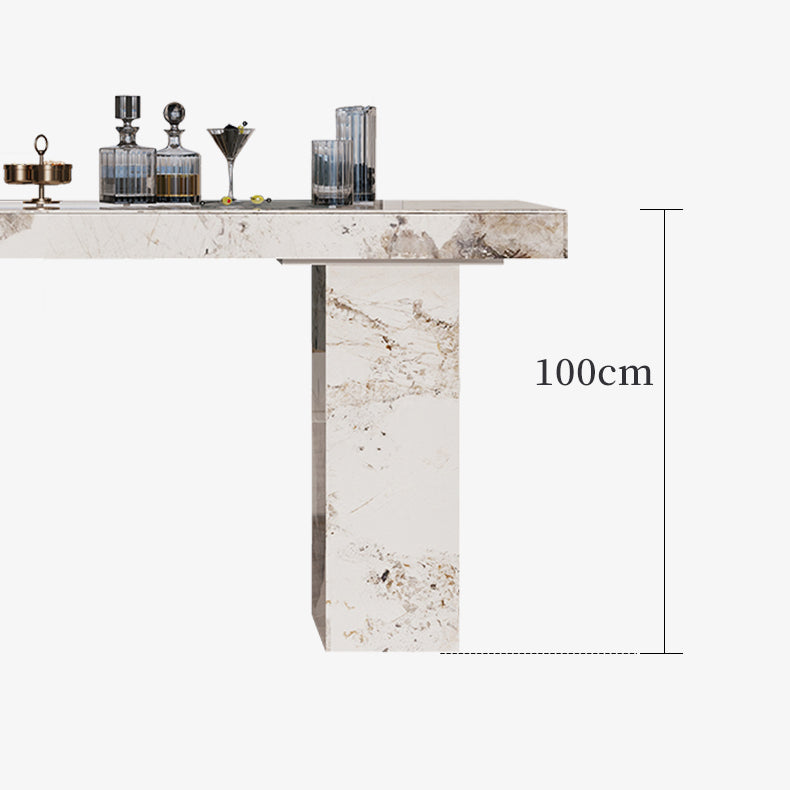 Modern Pub Dining Set 1/2/3/4/5 Pieces Stone Top Rectangle Indoor Counter Height Pub Set Clearhalo 'Bar Furniture' 'furn' 'furn_home_bar_bar_sets' 'Furniture' 'Home Bars & Bar Sets' 'home_bar_bar_sets' 'Kitchen & Dining Furniture' 5864521