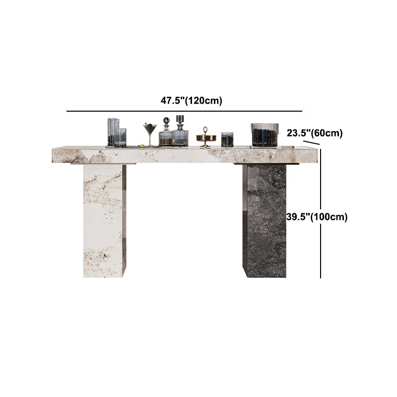 Modern Pub Dining Set 1/2/3/4/5 Pieces Stone Top Rectangle Indoor Counter Height Pub Set Clearhalo 'Bar Furniture' 'furn' 'furn_home_bar_bar_sets' 'Furniture' 'Home Bars & Bar Sets' 'home_bar_bar_sets' 'Kitchen & Dining Furniture' 5864524