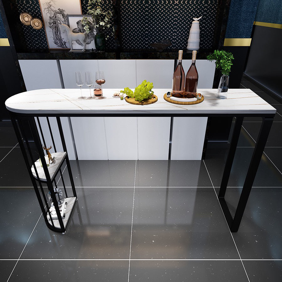 Modern Bar Table Set 1/3/5 Pieces Rectangle Stone Counter Table with Stools for Kitchen Clearhalo 'Bar Furniture' 'furn' 'furn_home_bar_bar_sets' 'Furniture' 'Home Bars & Bar Sets' 'home_bar_bar_sets' 'Kitchen & Dining Furniture' 5864532