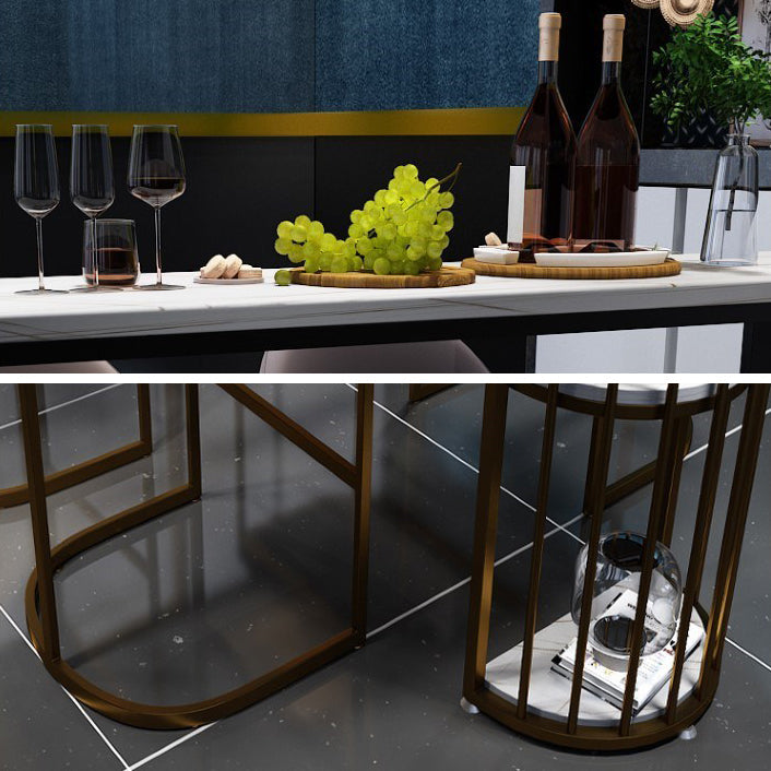 Modern Bar Table Set 1/3/5 Pieces Rectangle Stone Counter Table with Stools for Kitchen Clearhalo 'Bar Furniture' 'furn' 'furn_home_bar_bar_sets' 'Furniture' 'Home Bars & Bar Sets' 'home_bar_bar_sets' 'Kitchen & Dining Furniture' 5864537