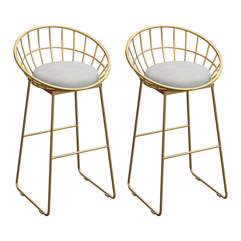 Glam Style 1/2/5/9 Pieces Bar Table Set Rectangle Bar Table with Metal High Stools White 30"H Stools (Set of 2) Clearhalo 'Bar Furniture' 'furn' 'furn_home_bar_bar_sets' 'Furniture' 'Home Bars & Bar Sets' 'home_bar_bar_sets' 'Kitchen & Dining Furniture' 5864551