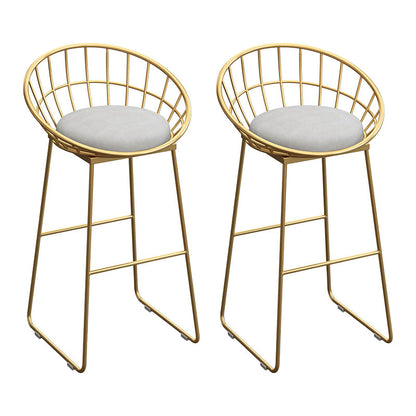 Glam Style 1/2/5/9 Pieces Bar Table Set Rectangle Bar Table with Metal High Stools White 30"H Stools (Set of 2) Clearhalo 'Bar Furniture' 'furn' 'furn_home_bar_bar_sets' 'Furniture' 'Home Bars & Bar Sets' 'home_bar_bar_sets' 'Kitchen & Dining Furniture' 5864551