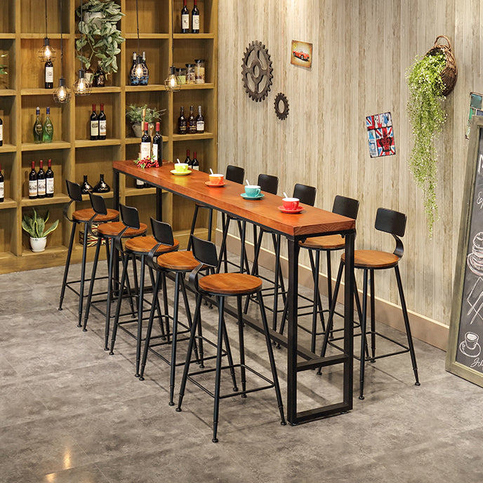 Juego de mesa de Bar Industrial de 1/6/9/11 piezas, mesa de mostrador rectangular de madera de pino con taburetes