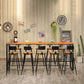 Juego de mesa de Bar Industrial de 1/6/9/11 piezas, mesa de mostrador rectangular de madera de pino con taburetes