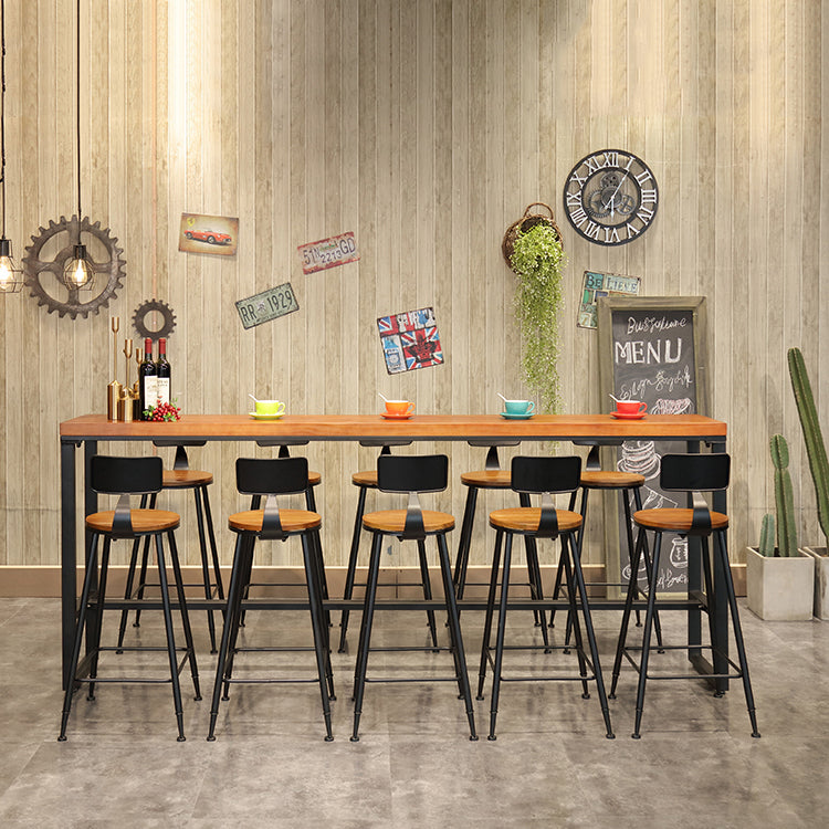 Juego de mesa de Bar Industrial de 1/6/9/11 piezas, mesa de mostrador rectangular de madera de pino con taburetes