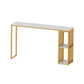 Modern 1/3 Pieces Bar Table Set Rectangle Stone Counter Table with High Stools for Kitchen