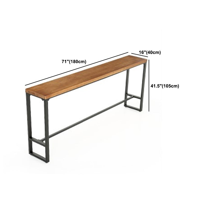 Industrial Rectangular Pub Table Set 1/6/11 Pieces Wooden Counter Table with High Stools