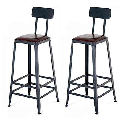 Industrial 1/2/4/7/9 Pieces Bar Table Set Rectangle Bar Table with High Wood Stools Brown 30"H Stools (Set of 2) Clearhalo 'Bar Furniture' 'furn' 'furn_home_bar_bar_sets' 'Furniture' 'Home Bars & Bar Sets' 'home_bar_bar_sets' 'Kitchen & Dining Furniture' 5864721