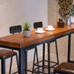 Industrial 1/2/4/7/9 Pieces Bar Table Set Rectangle Bar Table with High Wood Stools Clearhalo 'Bar Furniture' 'furn' 'furn_home_bar_bar_sets' 'Furniture' 'Home Bars & Bar Sets' 'home_bar_bar_sets' 'Kitchen & Dining Furniture' 5864724