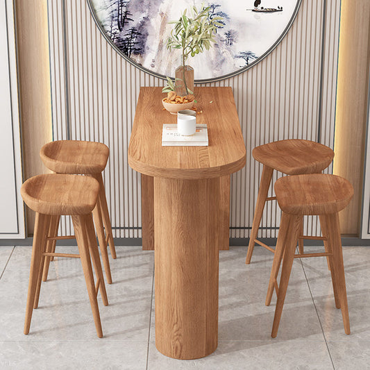 Solid Wood Pub Table Contemporary Bar Table with Double Pedestal Clearhalo 'Bar Furniture' 'Bar Tables' 'bar_tables' 'furn' 'furn_bar_tables' 'Furniture' 'Kitchen & Dining Furniture' 5864892