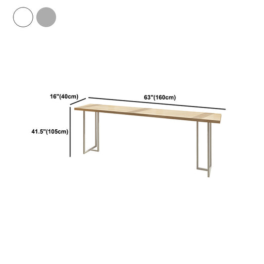 Tavolo da pranzo a barre rettangolo contemporaneo tavolo da bar in legno con doppio piedistallo
