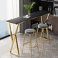 Rectangle Stone Bistro Table Modern Pub Table with Double Pedestal Black Without Chairs Clearhalo 'Bar Furniture' 'Bar Tables' 'bar_tables' 'furn' 'furn_bar_tables' 'Furniture' 'Kitchen & Dining Furniture' 5865032