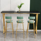 Rectangle Stone Bistro Table Modern Pub Table with Double Pedestal 70.9"L x 15.7"W x 41.3"H Black Without Chairs Clearhalo 'Bar Furniture' 'Bar Tables' 'bar_tables' 'furn' 'furn_bar_tables' 'Furniture' 'Kitchen & Dining Furniture' 5865035