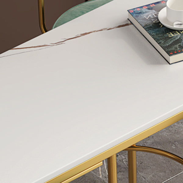 Rectangle Stone Bistro Table Modern Pub Table with Double Pedestal Clearhalo 'Bar Furniture' 'Bar Tables' 'bar_tables' 'furn' 'furn_bar_tables' 'Furniture' 'Kitchen & Dining Furniture' 5865037