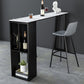 Mesa de barra de piedra rectangular mesa contemporánea de bistro con almacenamiento