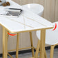 Rectangular Stone Bar Table Contemporary Bistro Table with Metal Base