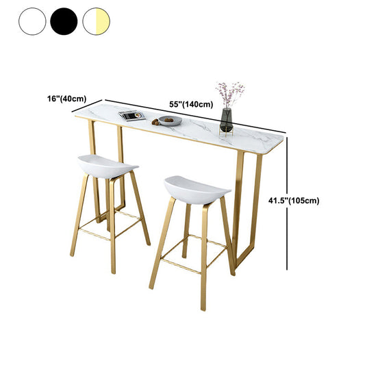 Tavolo da bar in pietra rettangolare tavolo da bistrot contemporaneo con base metallica