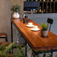 Mesa de mostrador de barra de metal industrial Mesa de mostrador de barra rectangular con base de caballete