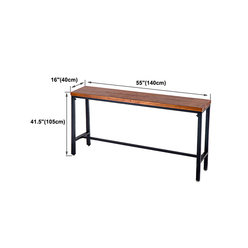 Mesa de mostrador de barra de metal industrial Mesa de mostrador de barra rectangular con base de caballete