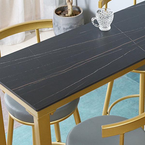 Mesa de pub rectángulo mesa de barra de barra de estilo glam para interiores para interiores